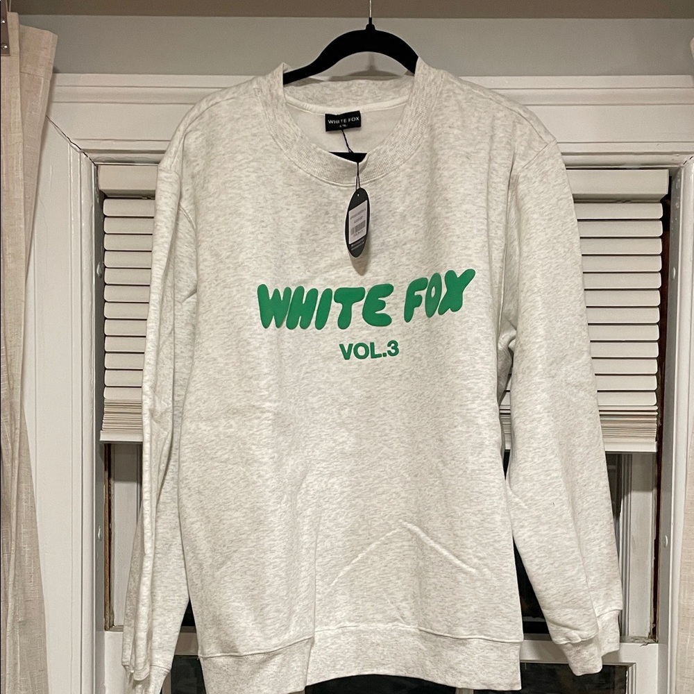 White Fox Boutique Glacier Grey Offstage Sweater